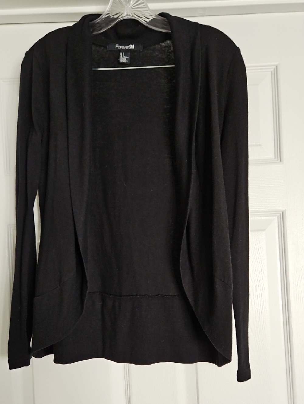 Forever 21 Black Open-Front Draped Cardigan